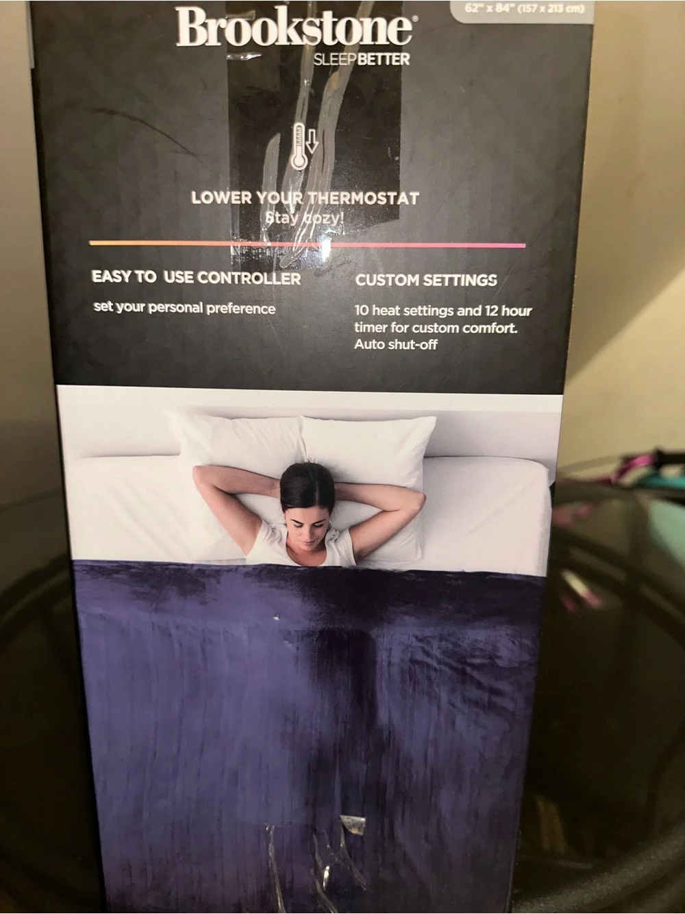 Brookstone Purple Plush Heated Blanket - Twin